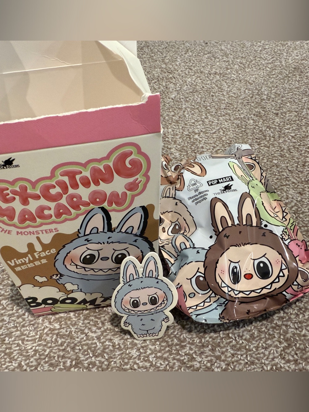 Exciting Macarong Vinyl Figure Plush - Pink, White & Brown